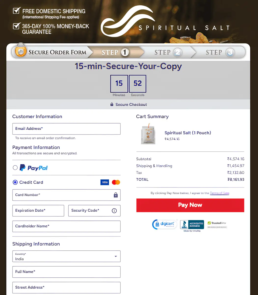Spiritual Salt Checkout Page