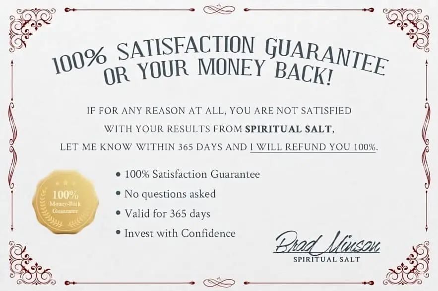 Spiritual Salt Money Back Guarantee